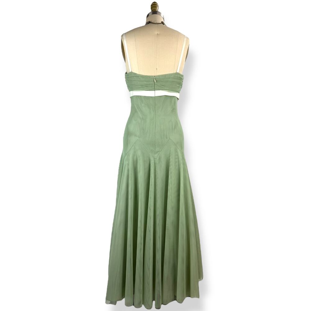 ❌SOLD❌Vintage VERA WANG brand new with tags celadon green A-line gown SIZE 10 - Picture 12 of 16